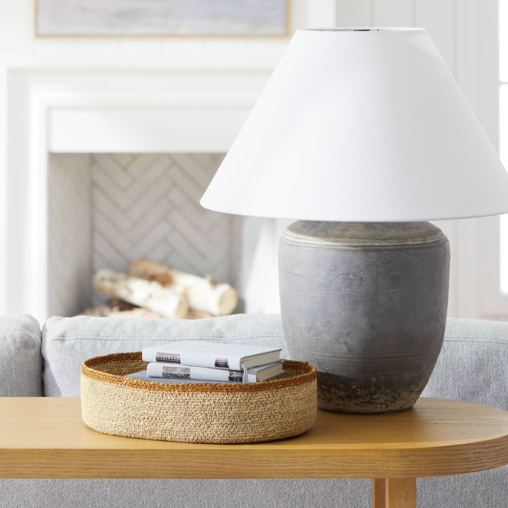 💕✨️NWT Threshold Studio McGee Soft Striped Tray Natural seagrass basket